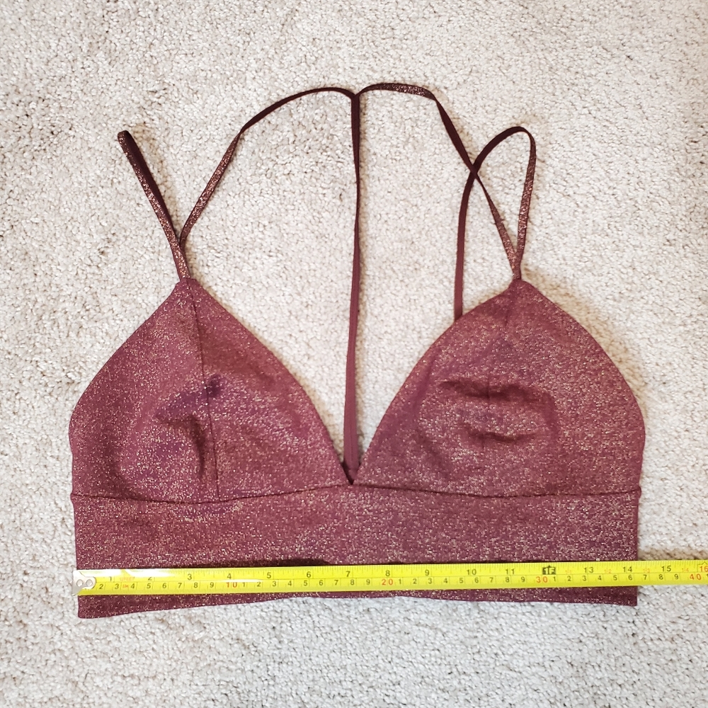 H&M Women's Bralette Top, Burgundy (Size 12) - Picture 8 of 8
